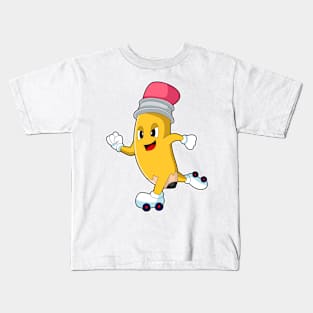 Pencil Roller skates Inline skating Kids T-Shirt